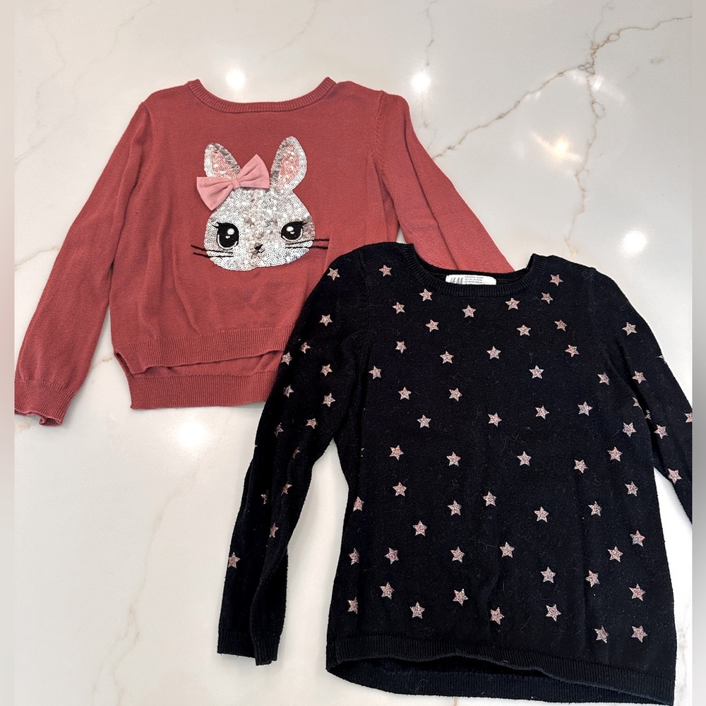 H&M girls sweaters, set of 2, size 3/4T